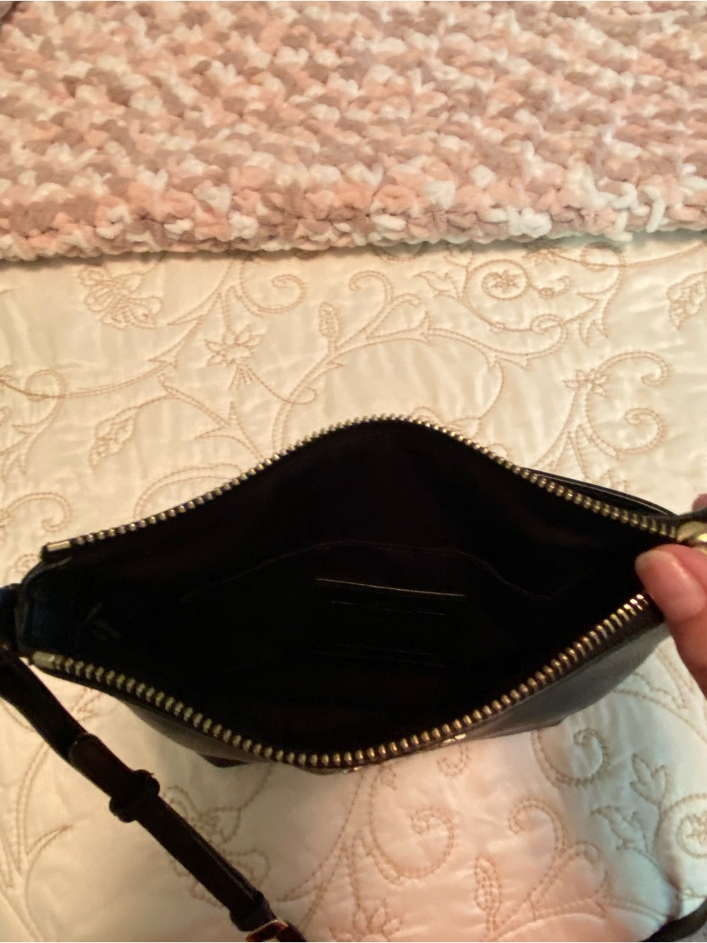 Coach Black Leather Crossbody with Gold Hardware - Picture 3 of 4